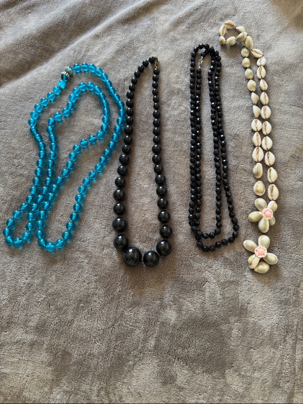 Vintage beads and shells costume jewelry
